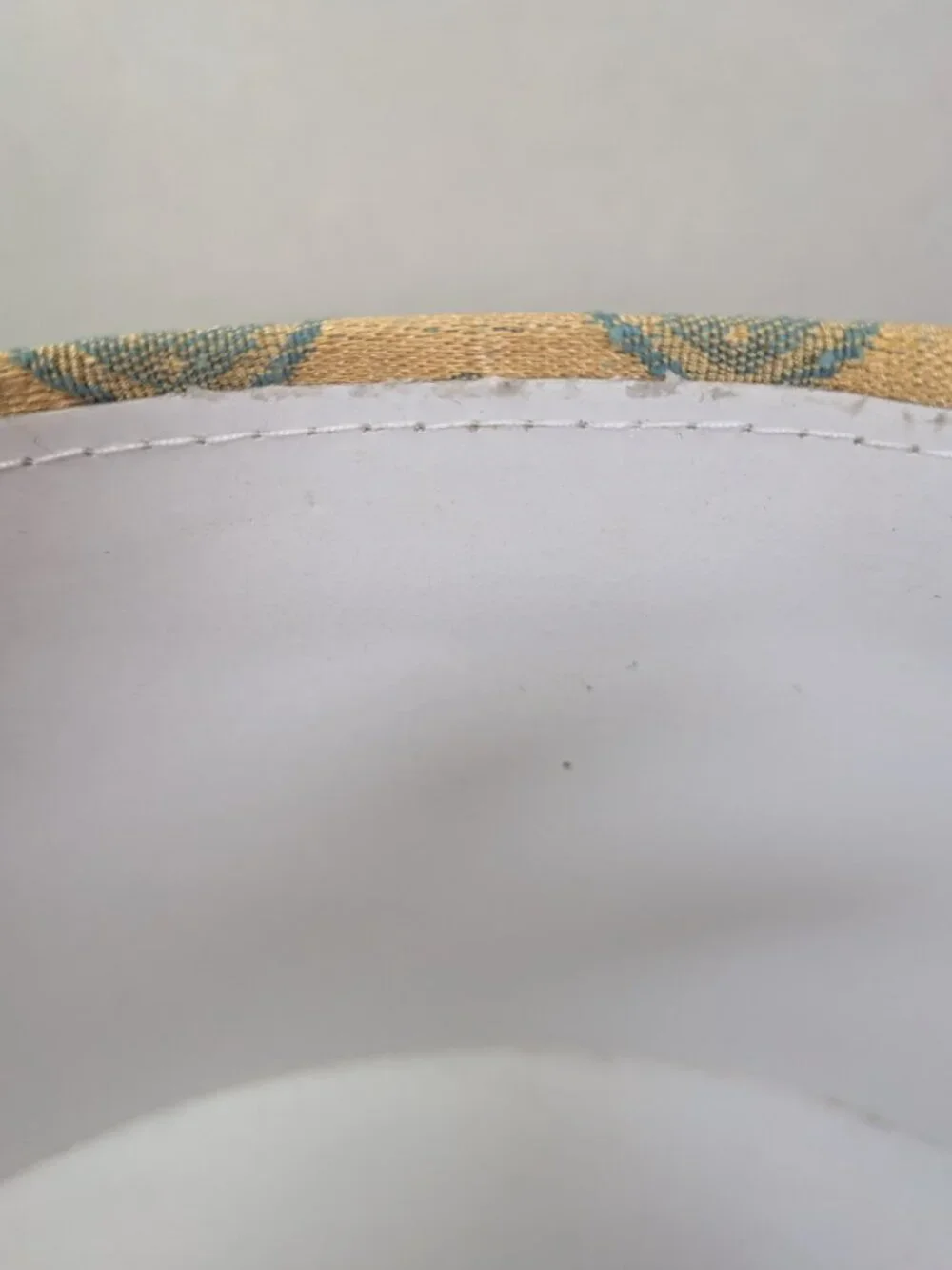 VTG Floral Brocade Round Hat Box Champagne Gold Sage Fabric Storage Case Unisex
